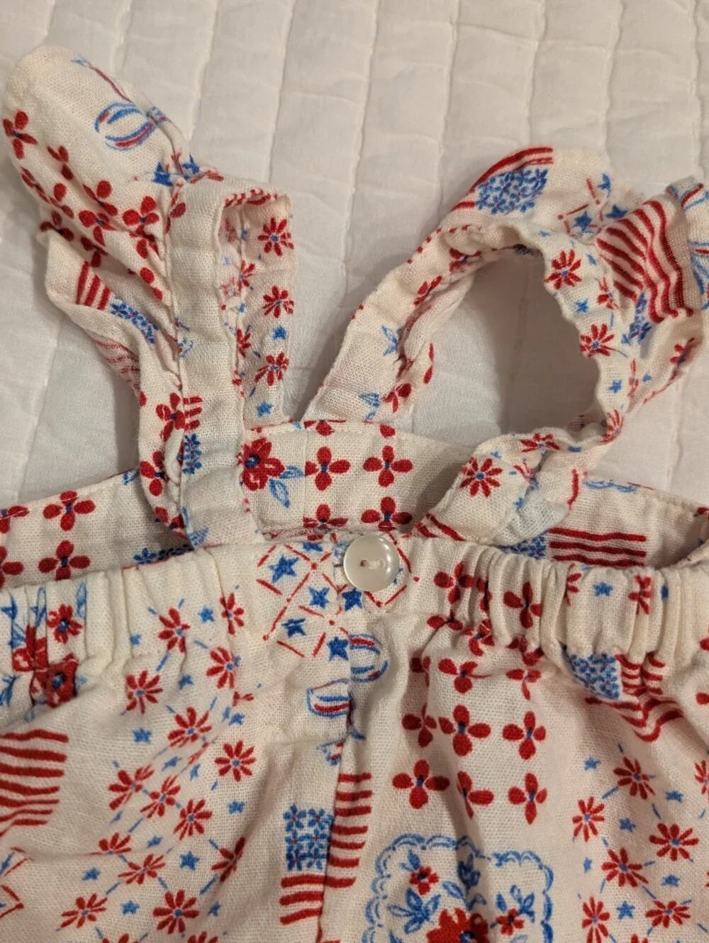 Baby Girl American Flag Romper 0-3M
